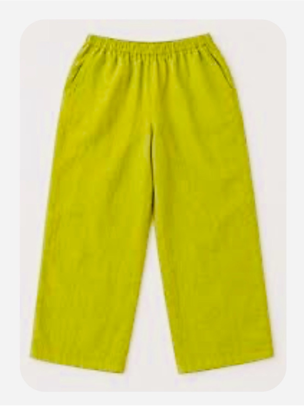 Flax Linen Pants Women's M Chartreuse Green lagenlook coastal beach